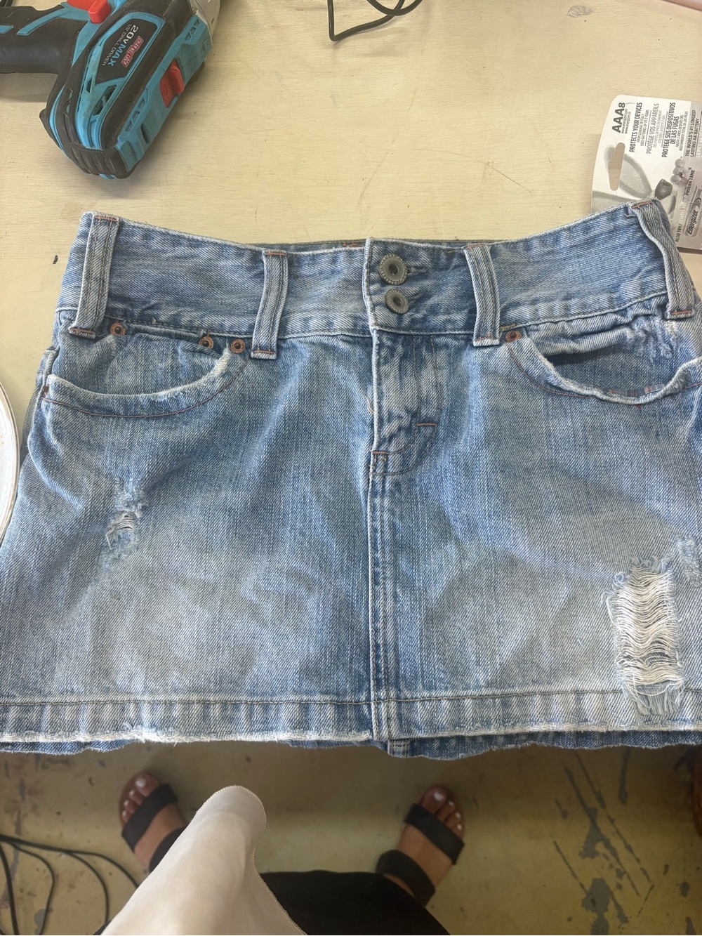 American Eagle Outfitters Denim Mini Skirt in Light Blue - Classic Casual Style